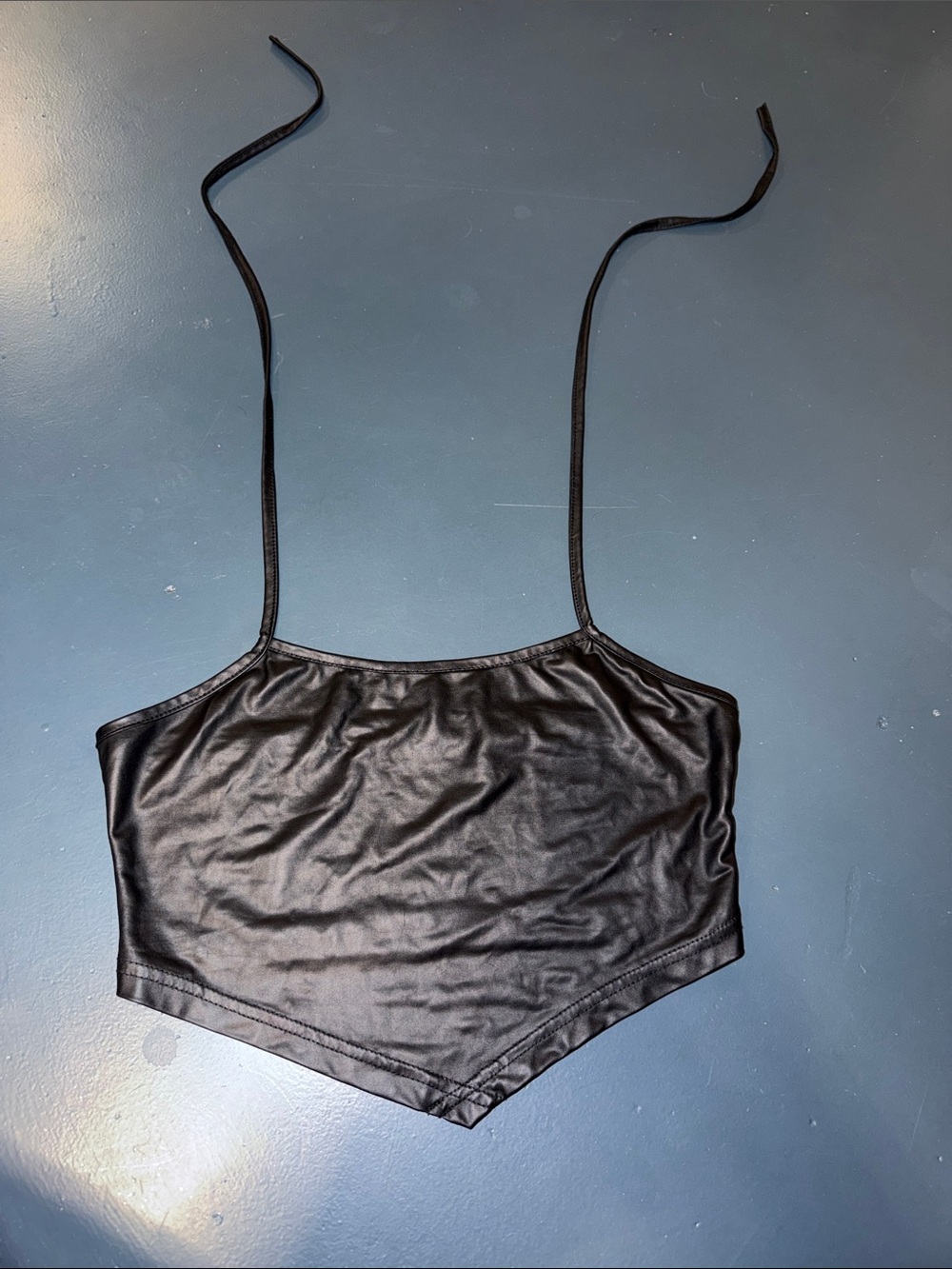 SHEIN Black Satin Slip Cami with Thin Straps